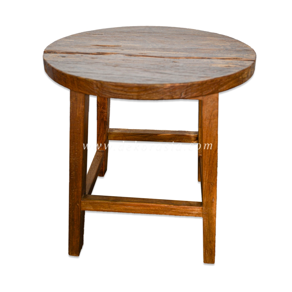 Antique Round Rustic Stool - Wooden Stools for Home Furniture - Image 2