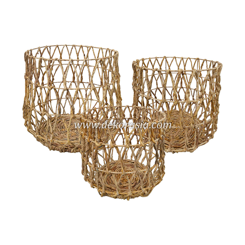 Natural Basket Home Decor, Banana Basket (Set 3) Woven Decorative Storage - Image 1