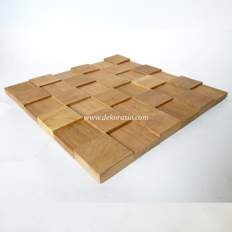 Wood Teak Wall Cladding, Top Quality Teak Wall Cladding Cube for Wall Decoration - Image 2