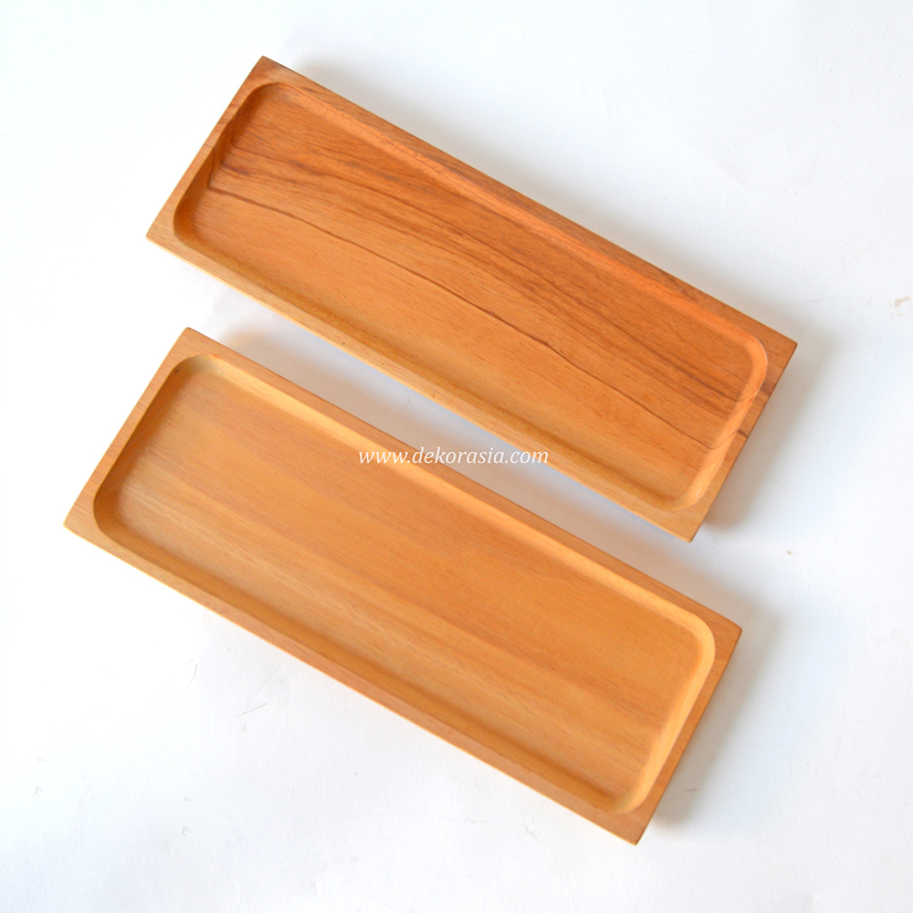 Natural Rectangular Wood Plates for Snack Plate, Dessert Plate - Eco Friendly Wood Plates - Image 1