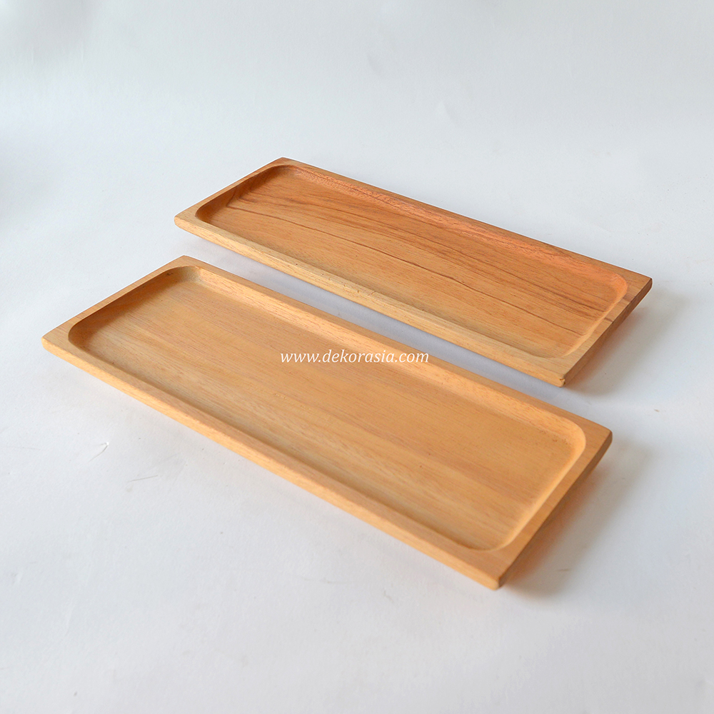 Natural Rectangular Wood Plates for Snack Plate, Dessert Plate - Eco Friendly Wood Plates - Image 2