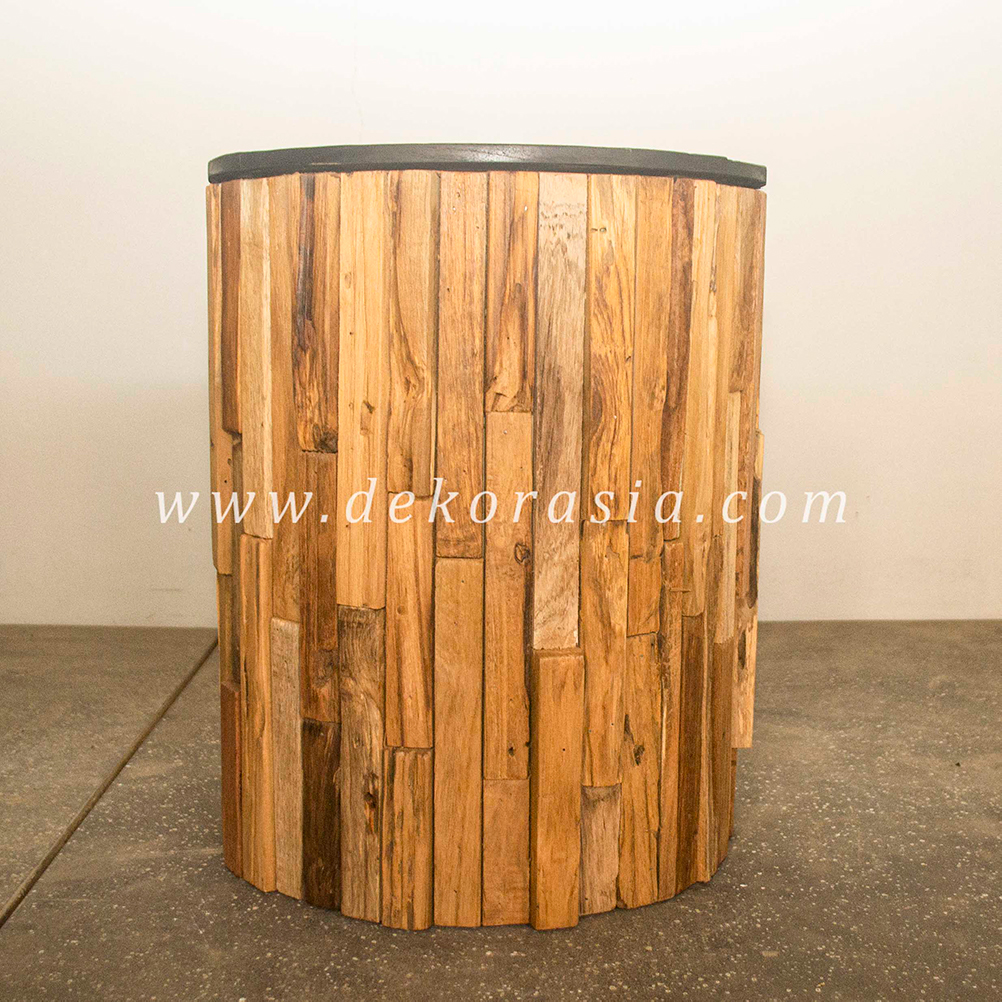 Round Porous Wooden Stool - Wooden Stools for Home Furniture - Image 2
