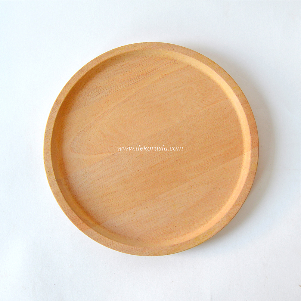 Natural Round Wood Plate for Dishes Snack, Dessert, Wood Dinner Plates - Image 1