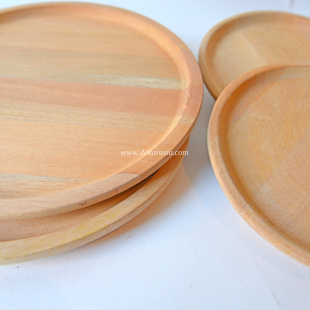 Natural Round Wood Plate for Dishes Snack, Dessert, Wood Dinner Plates - Image 4