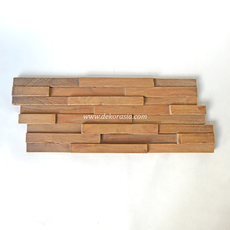 Wood Wall Square Teak 323, Natural Wood Wall Cladding for Decoration - Image 1