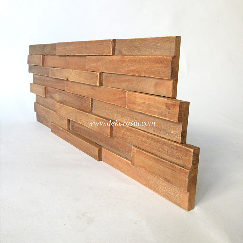 Wood Wall Square Teak 323, Natural Wood Wall Cladding for Decoration - Image 4