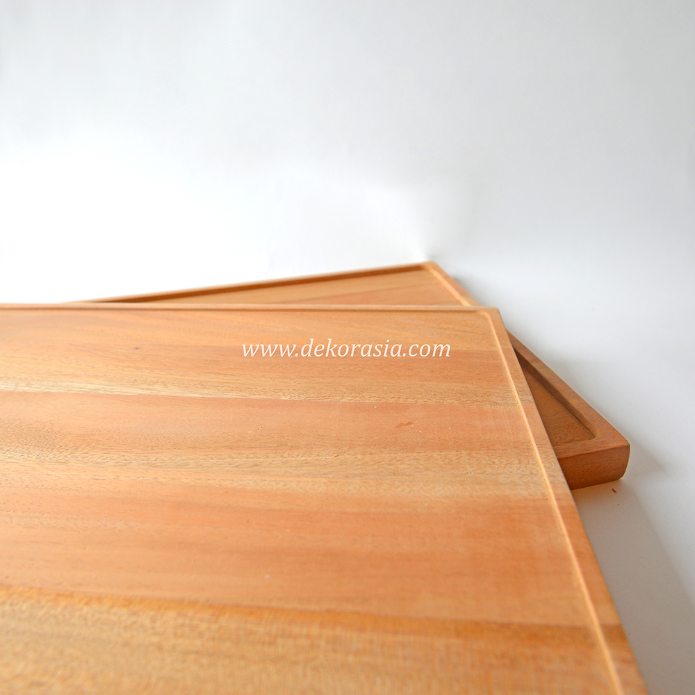Natural Wooden Square Tray for Snack and Serving Tray - Image 4