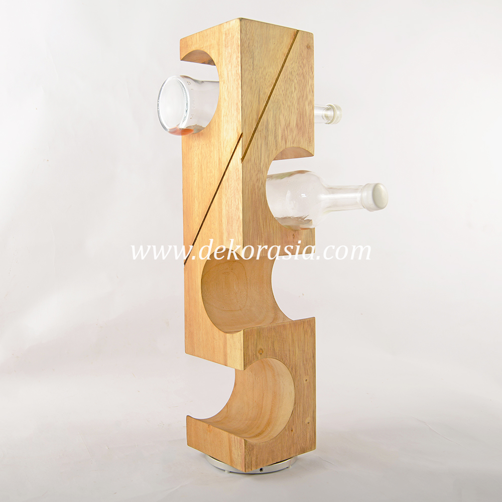 Square Wine Holder, Wooden Wine Rack Storage, 4 Bottle Wine Rack - Image 1