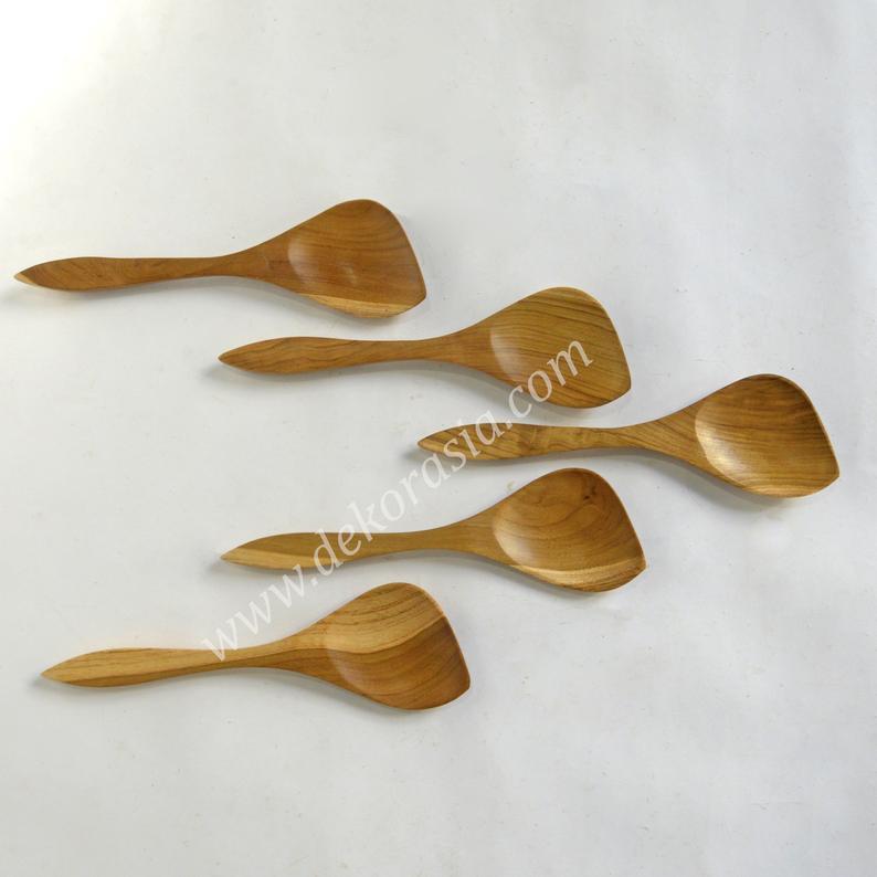 Wood Rice Ladle Kitchenware, Teak Wood Unique Style Wooden Rice Ladle Spoon - Image 3