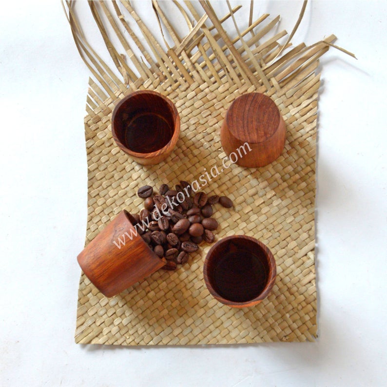 Wooden Glass Natural, Teak Wooden Shot Glass Mini 2 Inches, Glass Drink - Image 4