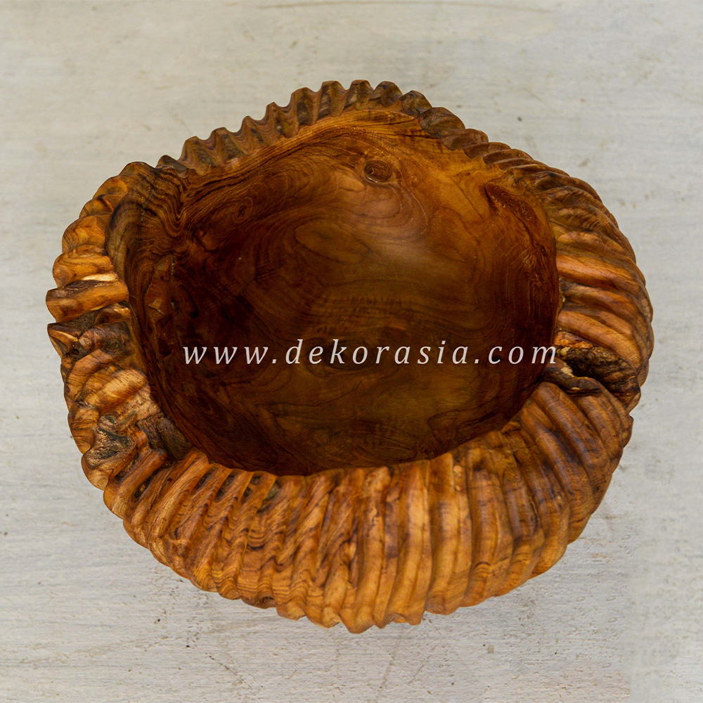 Unique Wooden Bowl Natural, Wood Bowls Rustic Tableware for Food Salad Soup - Image 2