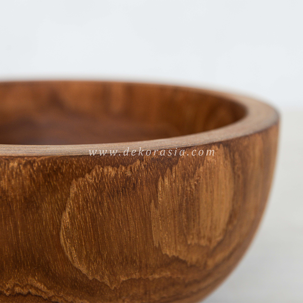 Wooden Bowl Fruit Salad Soup Bowl, Rustic Handmade Wooden Bowls - Image 3