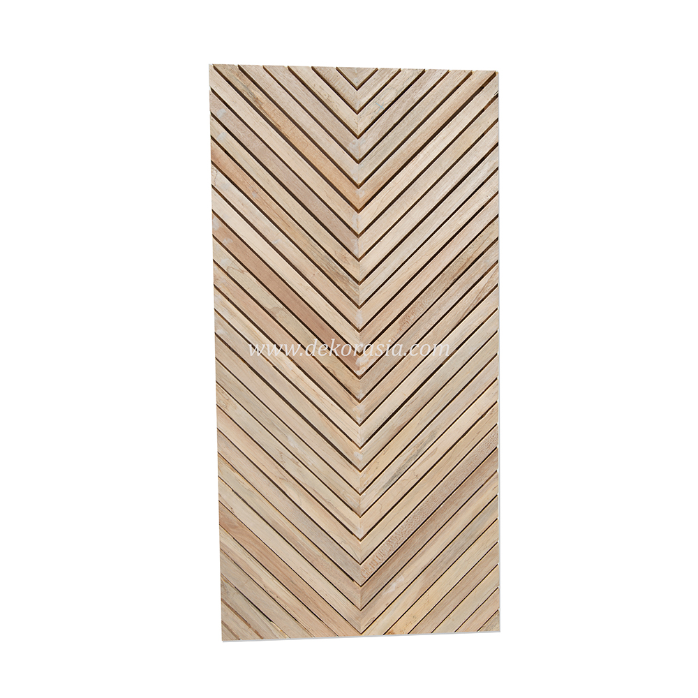 Natural Wood Screen, Wood Panels Variation Pattern - V Pattern Design Wood Fence - Image 1
