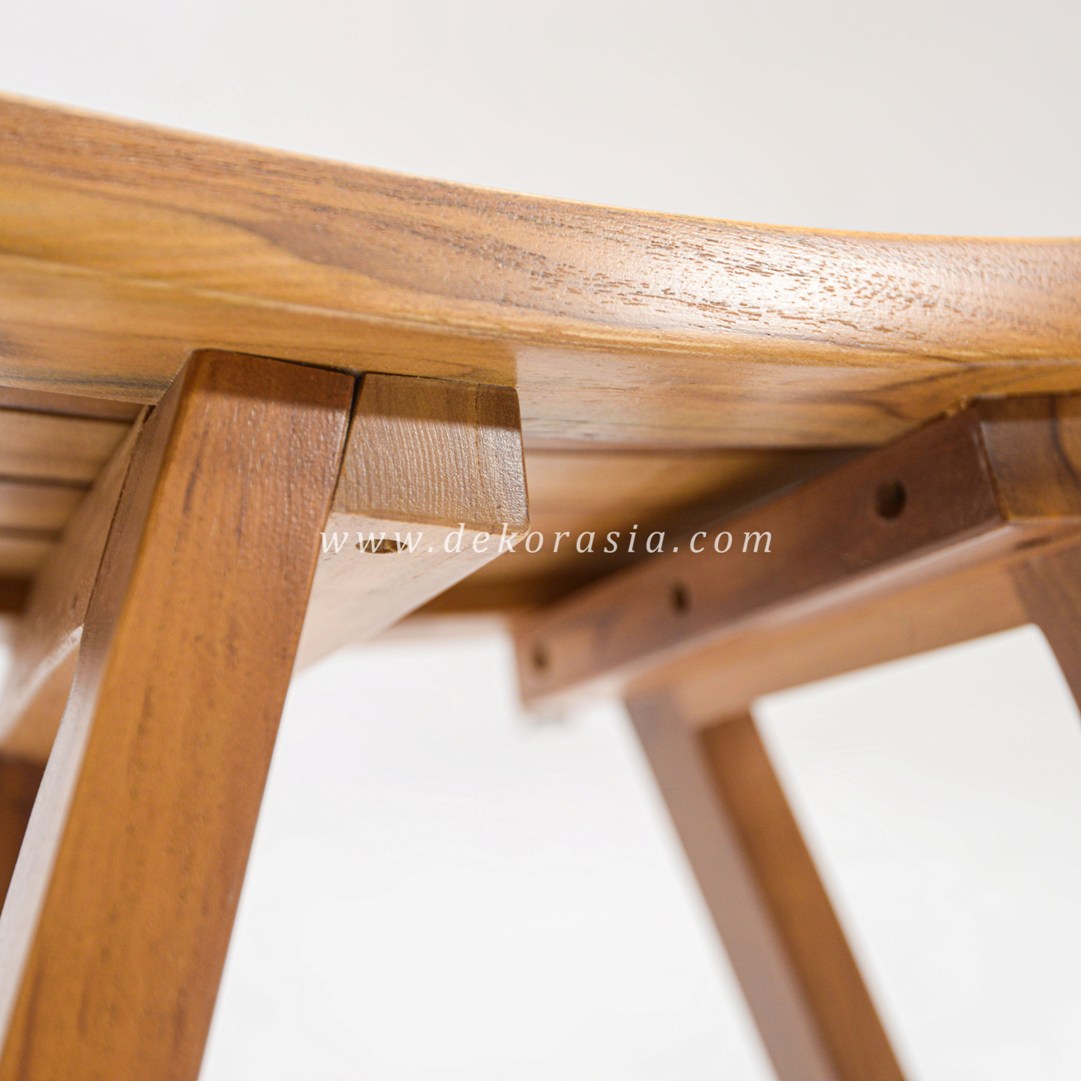 Wooden Curved Recta Stool - Wood Stool for Bathroom - Image 2