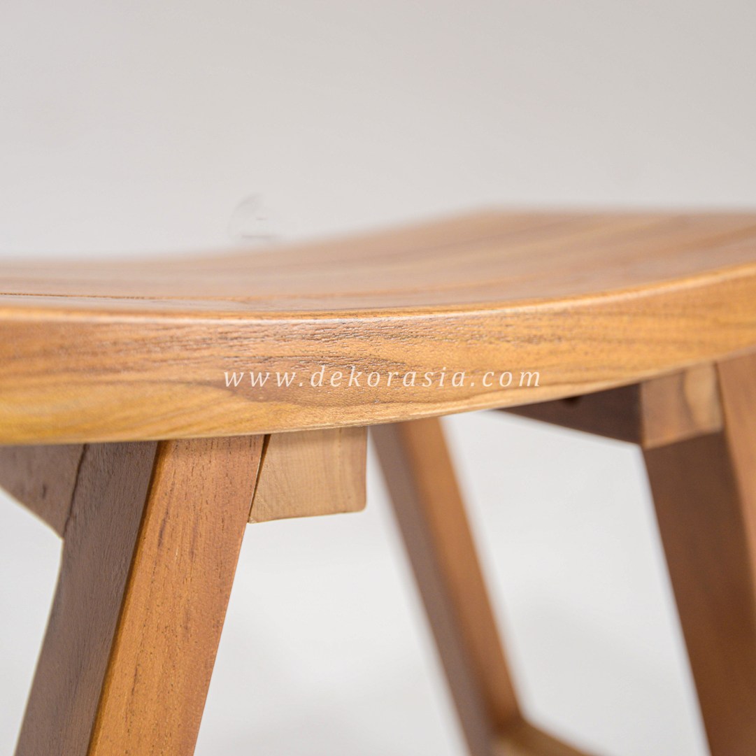 Wooden Curved Recta Stool - Wood Stool for Bathroom - Image 4