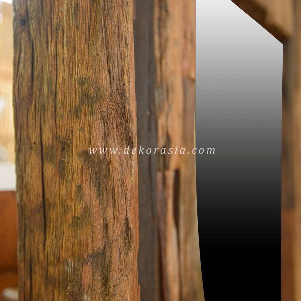 Reclaimed Wood Mirror Home Decorative, Wood Frame Mirror - Wooden Wall Mirror Decor - Image 3