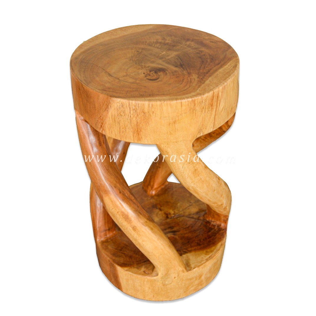 Round Twist Stool - Wooden Stools for Home Furniture - Image 2