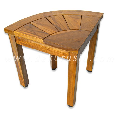 Shaving Stool 4 Legs with Rubber Feet - Wood Stool for Bathroom - Image 1