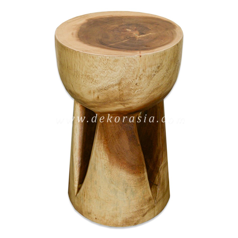 Carved Wooden Suar Stool - Wooden Stools for Home Furniture - Image 1