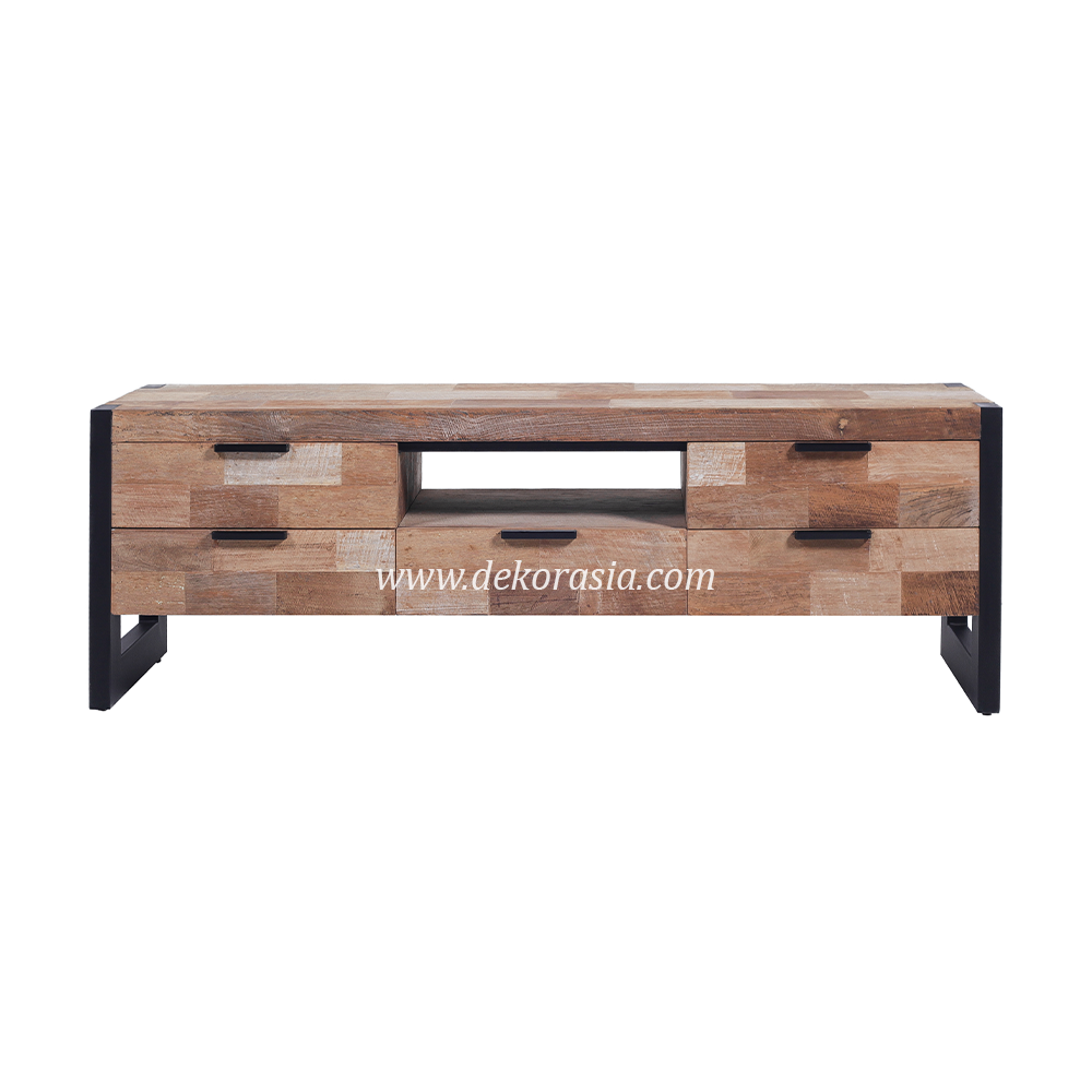 TV Dresser Charlotte, Natural Wood TV Dresser Living Room Furniture, Cabinet TV Stand with Drawer Storage - Image 1