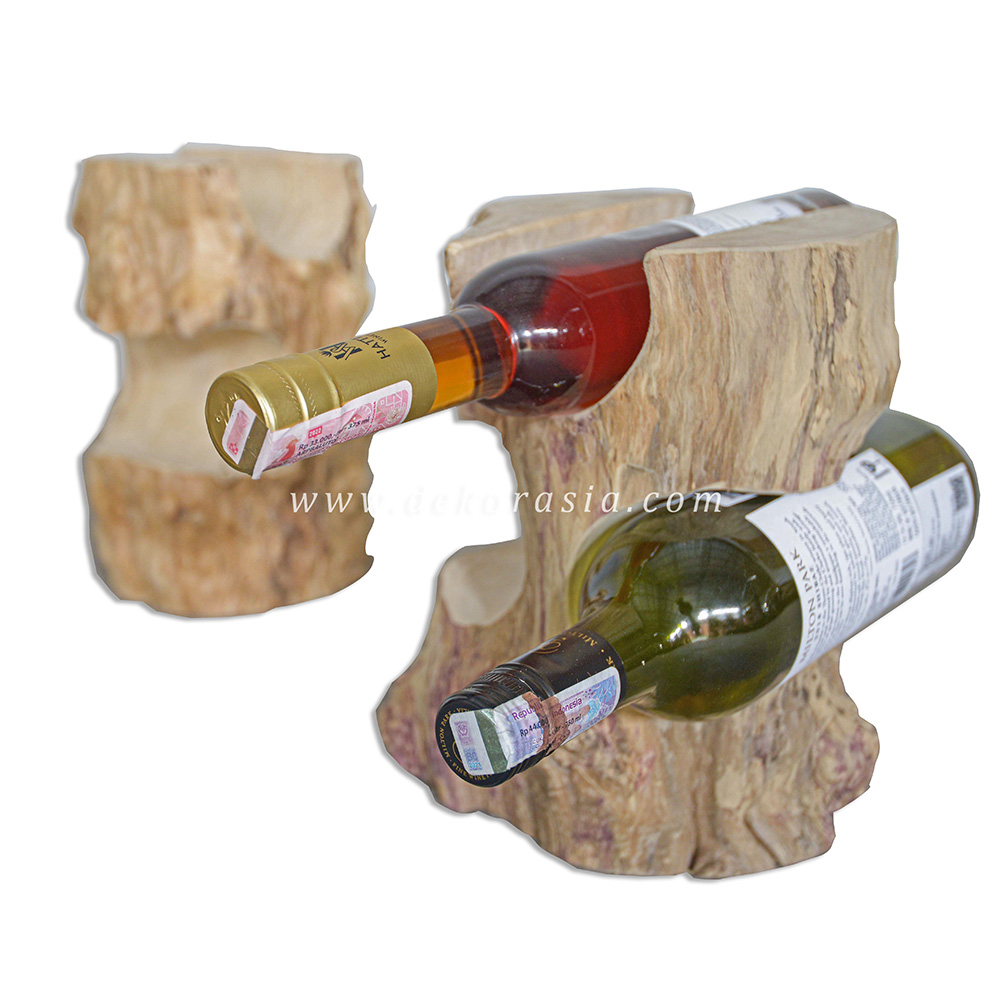 Coffee Wood Wine Rack, Wooden Wine Rack Storage, 3 Bottle Wine Rack - Image 1