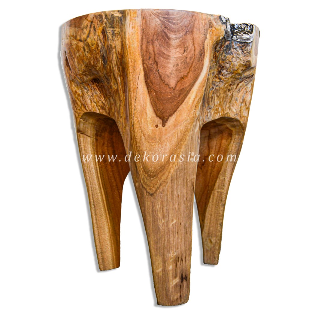 Wood and Aluminium Stool - Wooden Stools for Home Furniture - Image 2