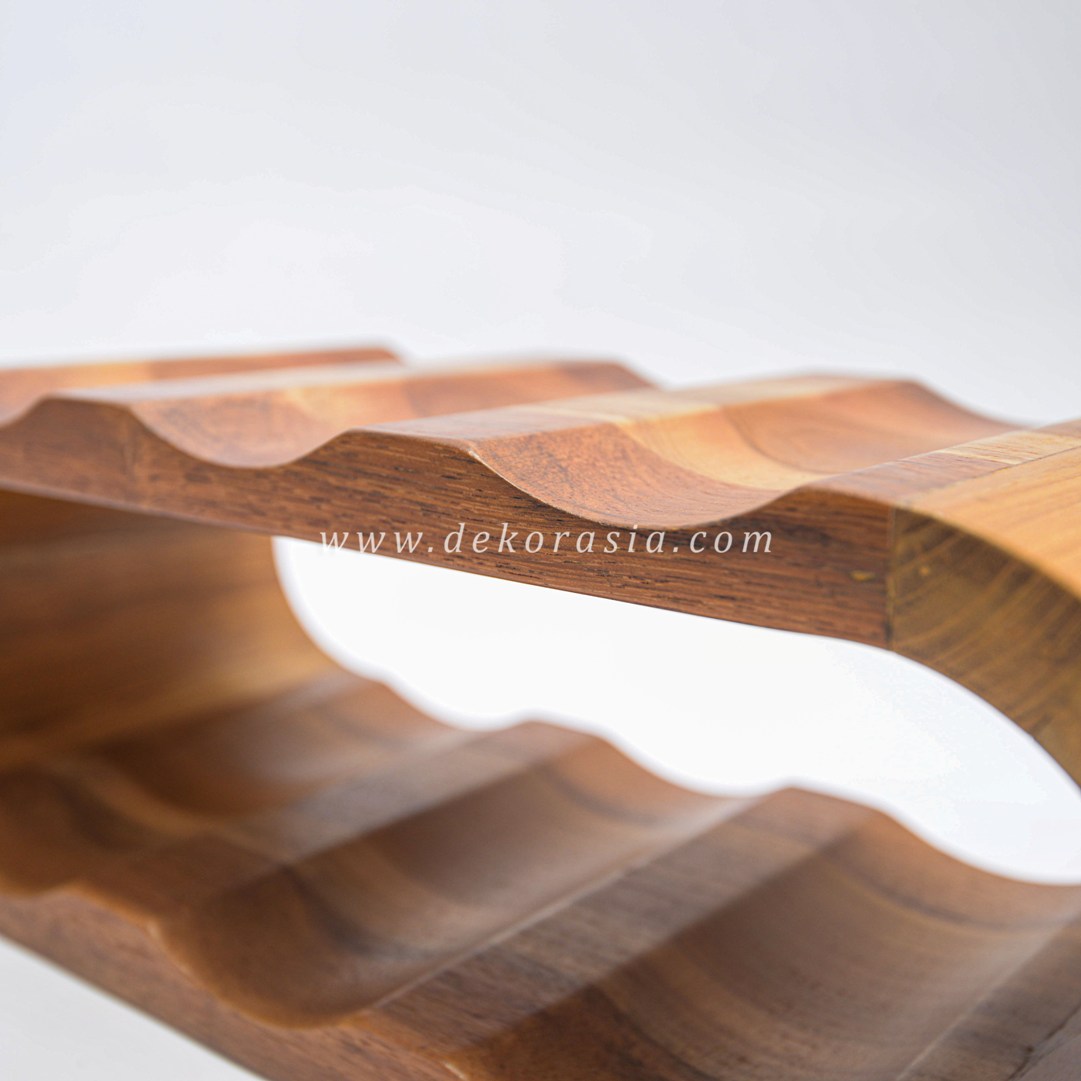Wooden Wine Rack, Wood Lamination Decorative, Wood Wine 6 Bottle Storage Display Rack - Image 4